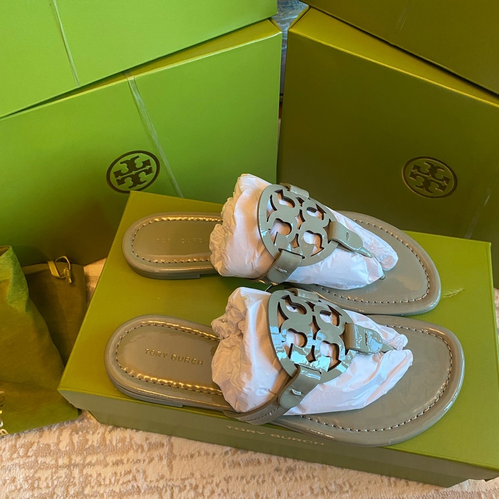 Tory Burch Women’s Miller Patent Leather Sandals - Picture 3 of 8